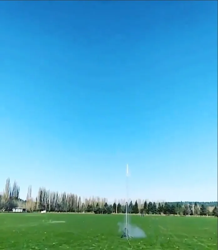 Liftoff under a blue sky, 2020